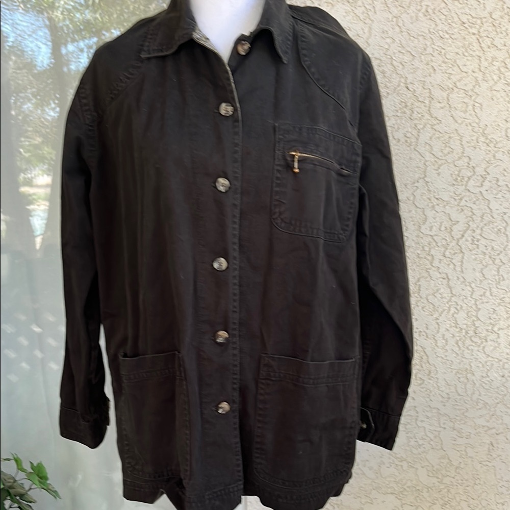 Cabin Creek Black Lightweight Corduroy Shirt Jacket SIZE PL